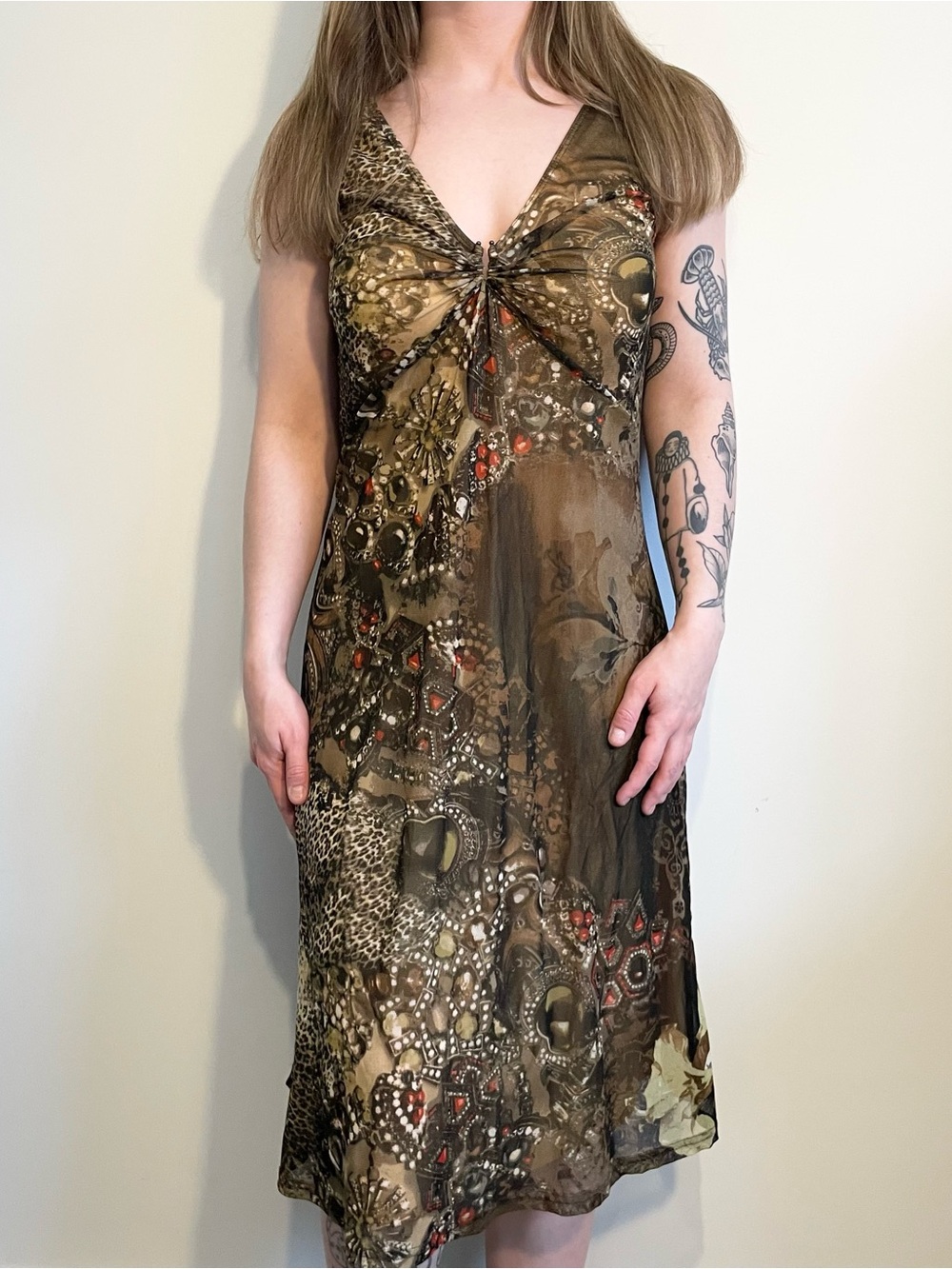 Beautiful Vintage 90s Donna Jewels & floral print Summer Dress